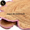 thumbnail image 3 of Jaipur Art And Craft Round Jute Area Rug Bohemian Style Indian Natural Fiber Handmade Decorative Rug (4x4 Sq Ft), 3 of 7