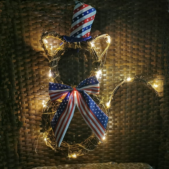 Independence Day Cameland Party Decoration American Independence Day Rattan Ring Ornament with