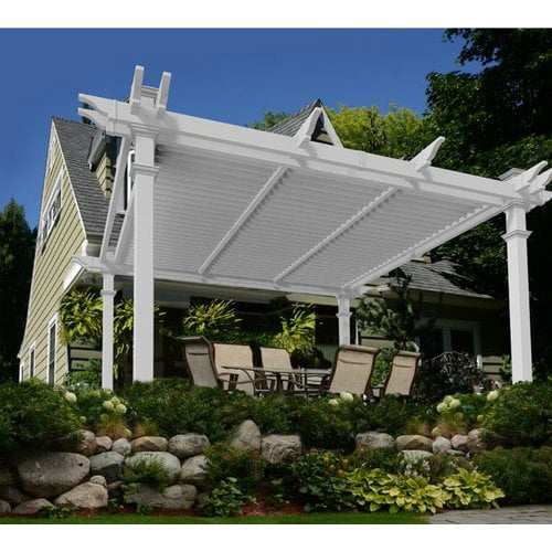 New England Arbors Camelot Louvered 12 Ft. W x 12 Ft. D Vinyl Pergola by New England Arbors