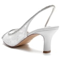 thumbnail image 5 of Women's High Heeled 4CM Pumps Lace Rhinestones Peep Toe Party Wedding Shoes Fashion, 5 of 6