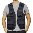 thumbnail image 1 of SURJDE Mens Jacket Field Pofessional Emergency Field Fishing Multi Pocket Vest (d-Black, L), 1 of 3
