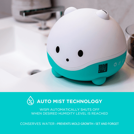 LittleHippo - LittleHippo- WISPI .5 Gal Ultrasonic Cool Mist Humidifier with Diffuser and Night Light - WHITE