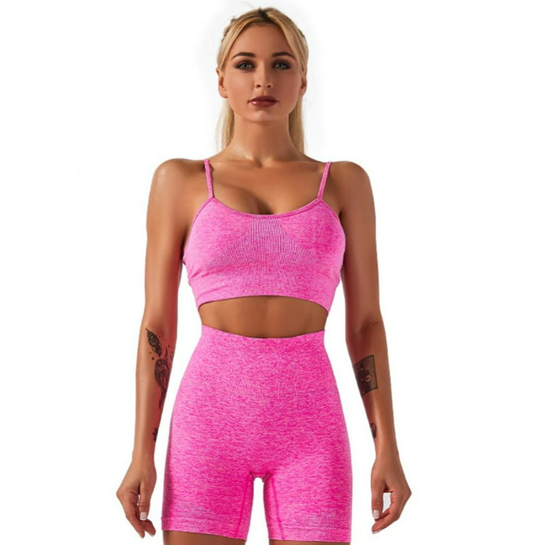 Women Sports Bra + Shorts Sets Quick-dry Yoga Running Fitness Bra and  Breathable Shorts Suits