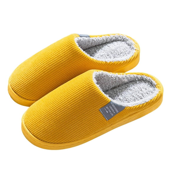 Womens Mens Fuzzy Slippers Memory Foam Slip on Cozy Scuff Home Bedroom Shoes Nonslip Soft Plush Slides Shoes Yellow 8