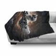 thumbnail image 3 of Galaxy Soft Flannel Fleece Throw Blanket, Astronaut in Outer Space with Andromeda Galaxy Fantasy Science Fiction Art Print, Cozy Plush for Indoor and Outdoor Use, 50" x 60", Grey Orange, by Ambesonne, 3 of 6