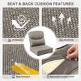 thumbnail image 3 of Opohoro Outdoor Deep Seat Cushion Set, 22"x24"x6", UV Resistant & Water Resistant Comfortable Furniture Cushions for Patio Sofa, Chair, Loveseat, 3 of 9