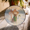 thumbnail image 3 of Hello Winter Vintage Chinese Crested Enjoys Snowy Day with Snowman Stained Glass Suncatcher Dog Lover Window Hanging Sign Decor - 12019, 3 of 5