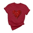 thumbnail image 2 of Cadeau de Saint-Valentin pour Femmes, T-shirt Décontracté à Manches Courtes et Col Rond avec Imprimé Arbre de Noël, 2 of 6