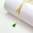 thumbnail image 4 of 14K Gold Green and White Gourd Jade Pendant, Lucky and Prosperous Necklace, Charming Jewelry Gift for Her, 4 of 4