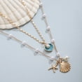 thumbnail image 5 of NICKSUN Shell Necklaces for Women 18k Gold Plated Layered Starfish Conch SeaShell Imitation Pearl Pendant Charm Necklace Adjustable Stainless Steel Chain Summer Beach Jewelry, 5 of 7