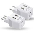 TRAHOOItaly, Europe Travel Adapter Plug Set 2 Pack with 2 USB