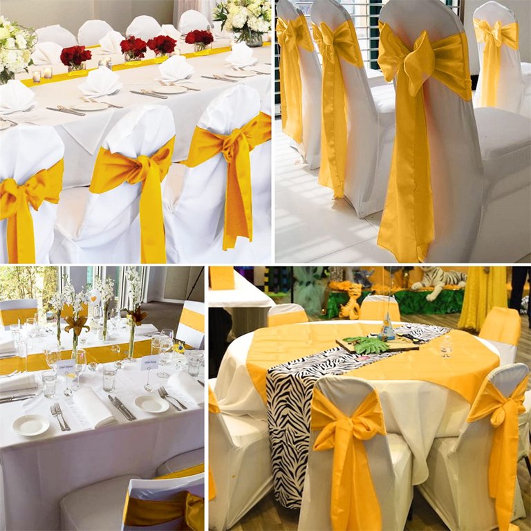 12 Pcs Satin Silk Table Runners | 12x108 Inch Colorful Chair Sashes For Thanksgiving, Christmas, Wedding & Party Decor
