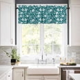 thumbnail image 2 of nqOlkjepod Green White Floral Farmhouse Short Window Curtain Valances, Farmhouse Retro Botanical Leaves Rod Pocket Kitchen Valances for Living Room Bedroom Bathroom Cafe, 1 Panel - 42" x 12", 2 of 8