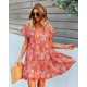 thumbnail image 5 of Vestido Casual de Verano Gothden con Mangas Cortas, Volantes y Escote en V Rojo, 5 of 6