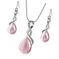 thumbnail image 1 of Juego de Cadena de aleación Hipoalergénico Piedra de ópalo transparente rosa gris Sunnimix Pendientes de collar, 1 of 8