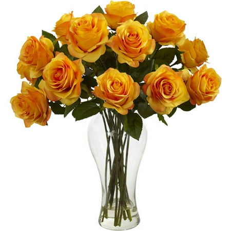 Nearly Natural Blooming Roses Silk Flower