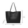 thumbnail image 2 of Women PU Leather Tote Bag Tassels Leather Shoulder Handbags Fashion Ladies Purses Satchel Messenger Bag for Woman Work (Black), 2 of 7