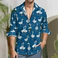 thumbnail image 6 of Cartoon Geese With Xmas Mens Long Sleeve Button Down Shirts, Casual Men's Button Up Shirt with Pocket, 6 of 6