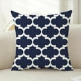 thumbnail image 3 of Pack of 4, Navy Blue Morden Geometric Patterns Waterproof Pillow Covers Indoor Outdoor Throw Pillowcases Decorative Garden Cushion Case for Home Garden Patio Couch Balcony 18 x 18 inch Z003, 3 of 13
