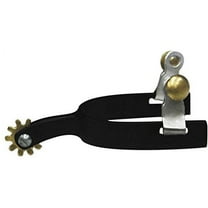 Showman Youth Size Roper Style Black Steel Spurs