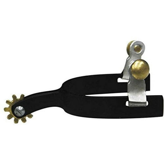 Showman Youth Size Roper Style Black Steel Spurs