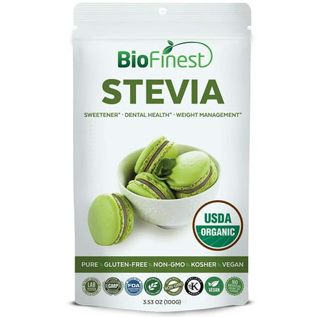 Biofinest Stevia Powder - All-Purpose Blend Sweetener Sugar Substitution for Food - USDA Certified Organic Pure Gluten-Free Non-GMO Kosher Vegan Friendly - for Dental Health, Weight Management
