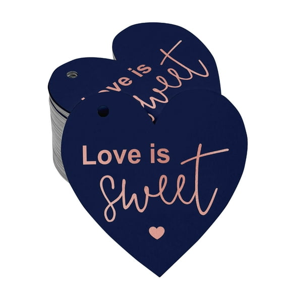 Inkdotpot Rose Gold Foil Paper Hang Tag Love Is Sweet Wedding Favor Tag 50 Pieces
