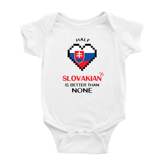 Half Slovakian Is Better Than None Cute Baby Bodysuit (White, 3-6 Months)