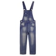 thumbnail image 1 of KIDSCOOL SPACE Boy Girl Overalls, Irregular Pockets Slim Denim Jumpsuit,Blue,6-7 Years, 1 of 7