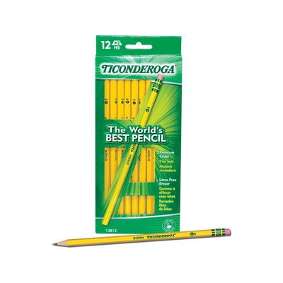 Yellow Barrel 12 per pack Ticonderoga Woodcase Pencil F #2.5 Set of 3