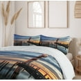 thumbnail image 6 of Ambesonne Colorful Duvet Cover Set, Lighthouse Calm Dusk, Queen, Multicolor, 6 of 6