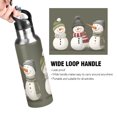 thumbnail image 4 of Yayeee 33oz Insulated Water Bottle Double Wall Stainless Steel with Flip Straw Lid, Gray Cute Snowmen, 4 of 7