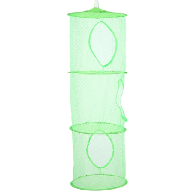 Red de almacenamiento verde para niños, cesta de almacenamiento de juguetes colgante de malla plegable para juguetes de peluche, ropa pequeña, calcetines de lencería