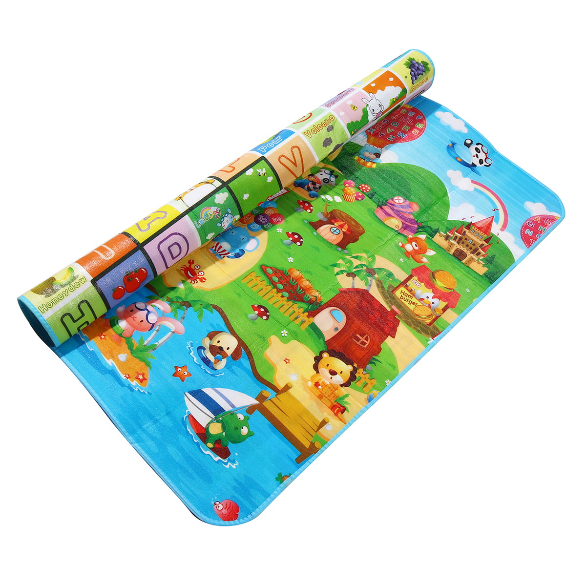 200x180cm Baby Kids Play Mat Two Sides Waterproof Crawling ...