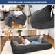 thumbnail image 5 of Qinaqin Giant Convertible Corduroy Bean Bag Chair Cama cm de Anchoashable Cover Profundidadark Gris Adecuado para Adults as a Floor Sofá, 5 of 7