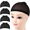thumbnail image 1 of nipocaio Bonnets de Perruque en Nylon, 4 Pcs Bonnets de Perruque pour Femmes (Noir), 1 of 5