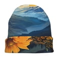 thumbnail image 7 of Xecao Elegant Sunset Sunflower Print Beanie Knitted Hat for Men Women, Winter Fashion Knit Cuffed Caps Unisex, 7 of 7