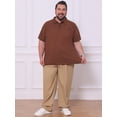 thumbnail image 2 of DARING DIVA Men's Big Tall Casual Short Sleeve Work Textured Knitted Polo Shirt 2XL Brown, 2 of 7