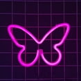 thumbnail image 2 of Letrero de neón para decoración de habitación rosa, letrero LED de mariposa estética para dormitorio, pared, escritorio, luz de neón para habitación preppy, USB/funciona con pilas, 2 of 5