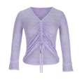 thumbnail image 5 of JINMGG 2026 Fall Winter Plus Size Sweaters for Women,Fashion Women Solid Color Long Sleeve Pullove V-Neck Casual Sweater Tops, 5 of 9