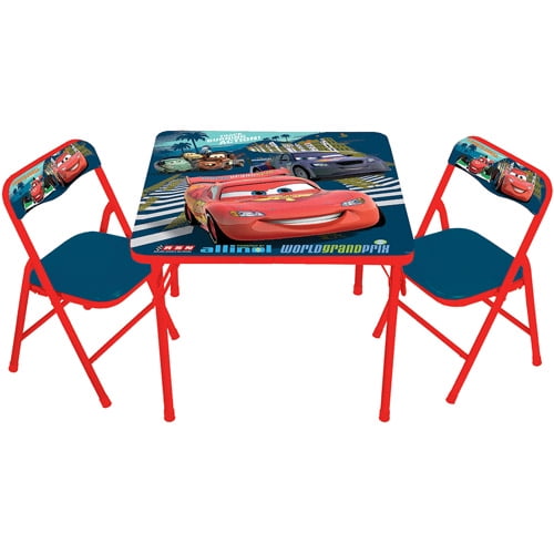One Size Red Disney Cars Table and 2 Chairs Set 