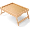 thumbnail image 1 of Bamboo Bed Table Tray with Foldable Legs, Large Breakfast Bed Tray with Handles for Food, Snack Small Laptop (Natural), 1 of 5