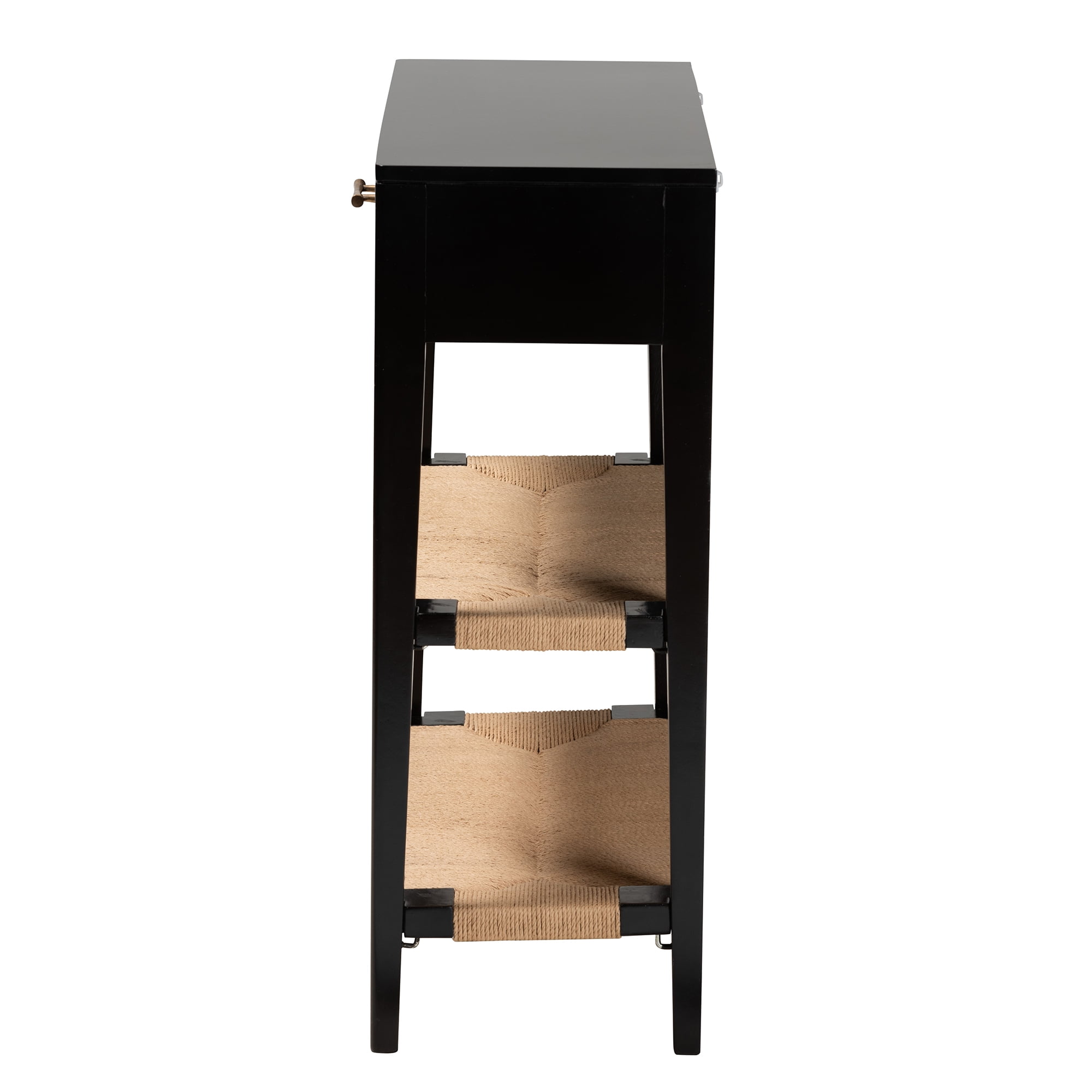 bali & pari Freya Bayur Wood BOHO Console Tables, Black