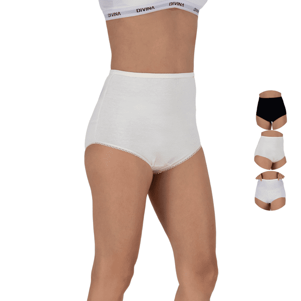 Pantaleta Completa Divina Nylon con Refuerzo 3 Piezas E1005