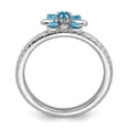 thumbnail image 2 of 925 Sterling Silver Stackable Expressions Blue Topaz Ring Size: 5; for Adults and Teens; for Women and Men, 2 of 5