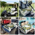 thumbnail image 6 of Golf Cart Seat Covers for 2 Seater,Yellow Rose Microfiber Cart Seat Towel Blanket,Flower Floral Spring Watercolor Green Leaf Absorbent Breathable NonSlip Bench Seats Protector for Golf Course 51"x31", 6 of 9