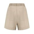 thumbnail image 5 of Lenpel Summer Shorts for Women Lightweight Elastic High Waisted Casual Shorts Trendy Shorts with Pockets, 5 of 7
