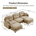 thumbnail image 4 of 3-Seat Modular Sectional U-Shaped Couch With Ottoman,Premium Chenille Fabric Soft Throw Pillows,High-Density Foam Ergonomic Design Easy Install,Camel, 4 of 13