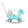thumbnail image 4 of Rocking Horse for Toddlers, Balance Bike Ride On Toys with Push Handle, Backrest and Balance Board for Baby Girl and Boy, Unicorn Kids Riding Birthday (Blue), 4 of 7
