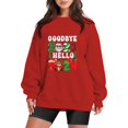 thumbnail image 1 of Gibobby Temperamento Pullover Top Navidad Mujer Casual Y 2 K Manga Larga Impreso Sudadera Suelta Sin Capucha Cuello Rojoondo Sudadera Blusa (Rojo, S), 1 of 5